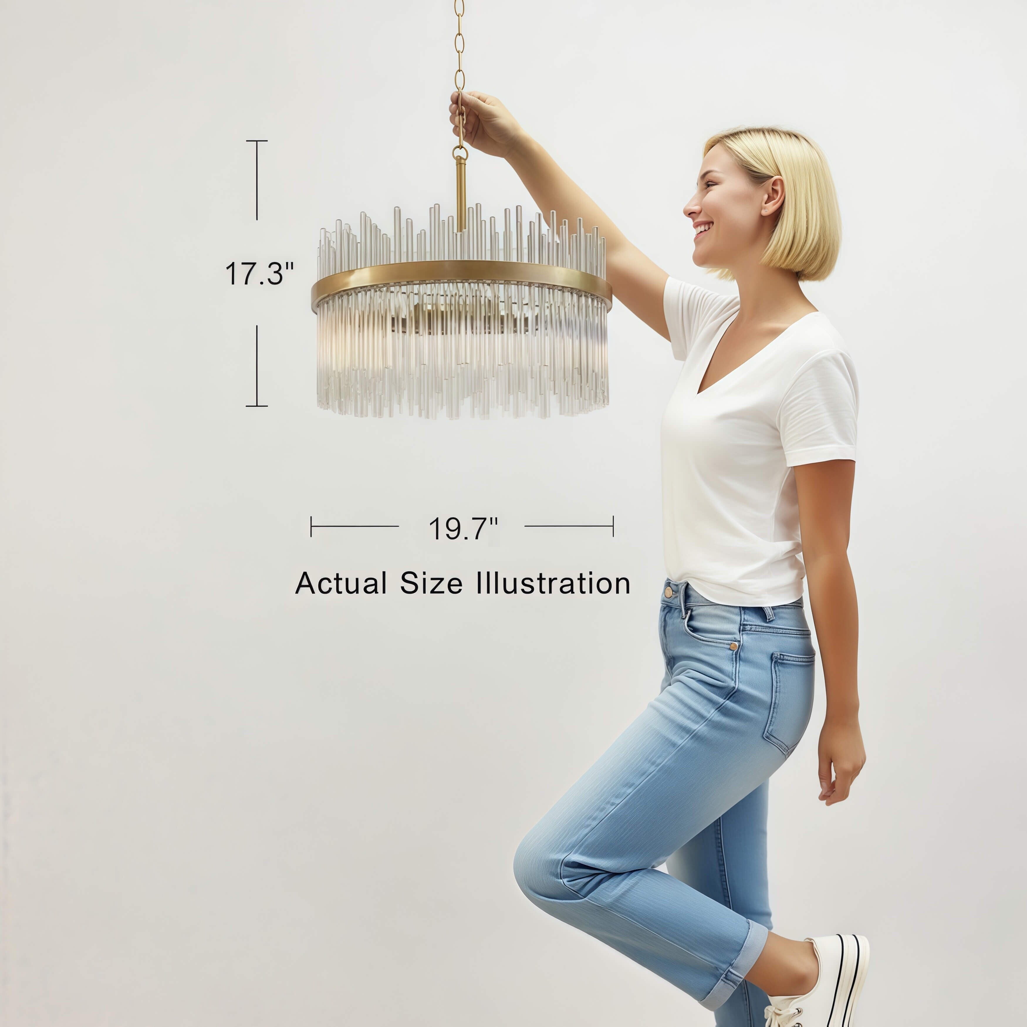 Casandra 5-light Shiny Bronze Chandelier with Clear Glass Bars - Shiny Bronze