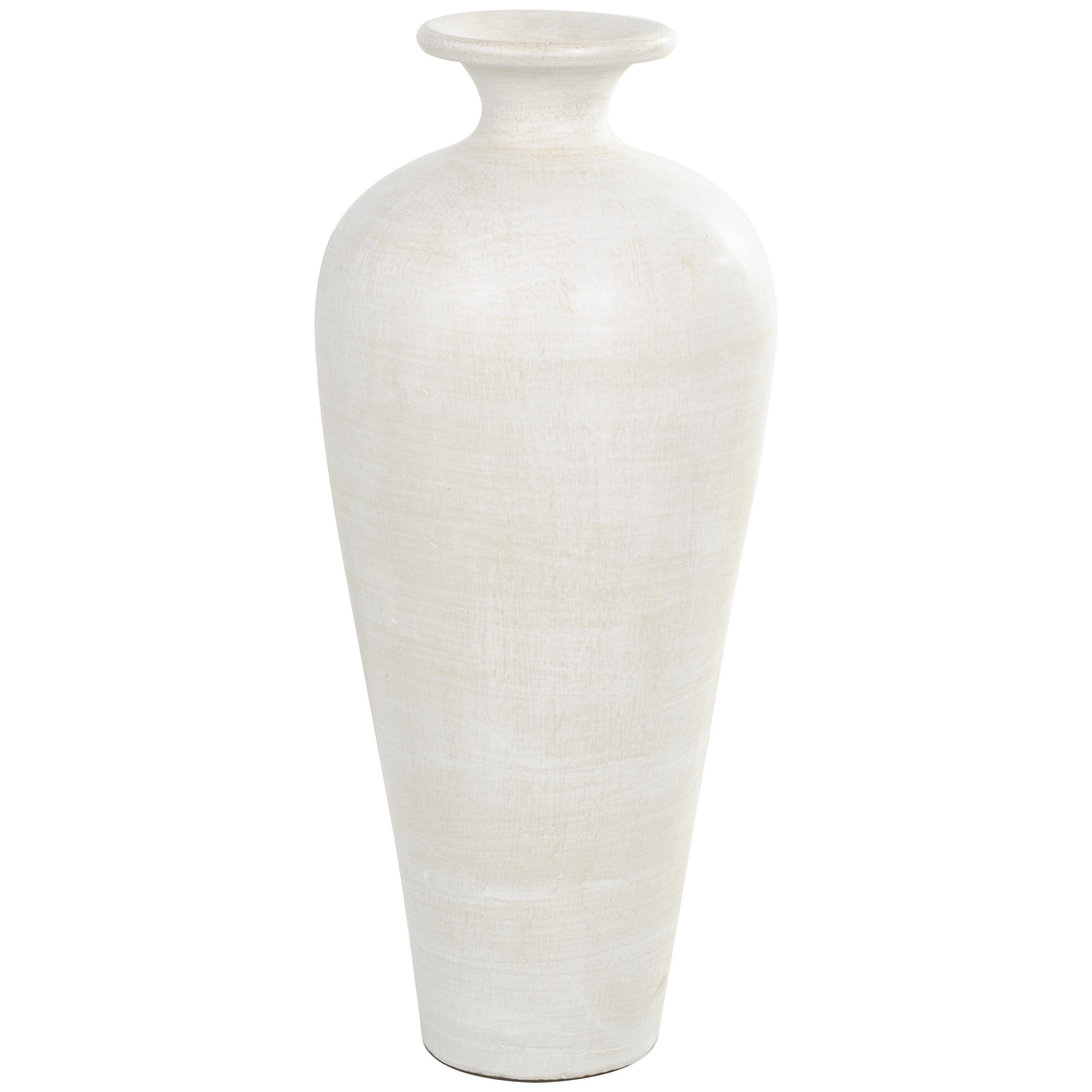 Ceramic Tall Amphora Floor Decorative Vase - White - Roche River Decor