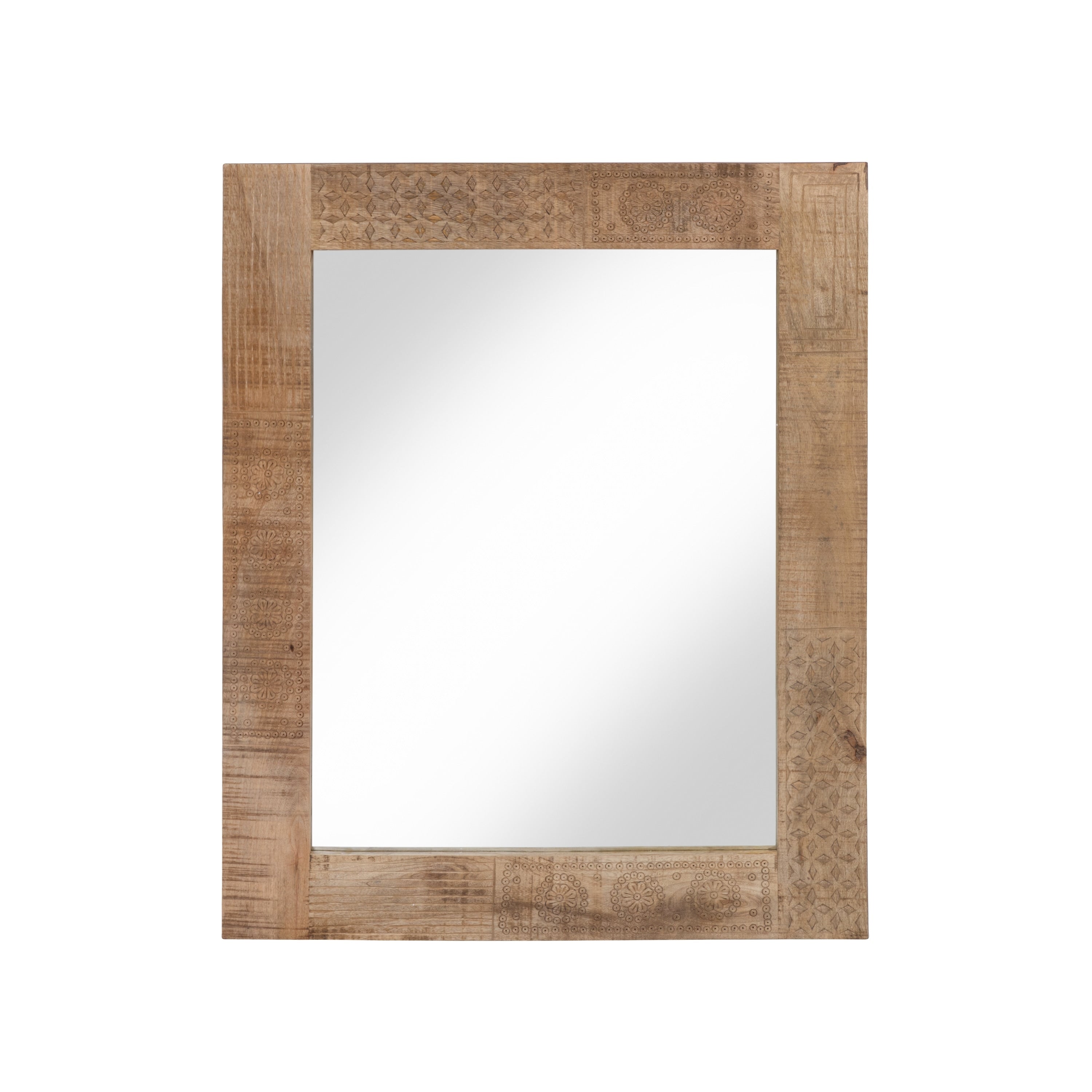 Carina Rustic Natural Solid Wood Wall Mirror by Furniture of America
