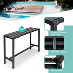 3PCS Patio Dining Table Set Metal Bar Table & Chairs Set with Cushion
