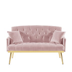 55.5 Velvet 2-Seater Sofa with 2 Pillows, Contemporary Design, and Easy Assembly