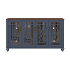 63 Vintage Style Wood Kitchen Accent Buffet Sideboard Cabinet - 63 in Width