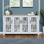 63 Vintage Style Wood Kitchen Accent Buffet Sideboard Cabinet - 63 in Width