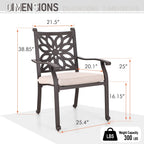MAISON ARTS 7-Piece Cast Aluminum Patio Dining Set with Expandable Rectangular Table & 6 Cast Aluminum Chairs