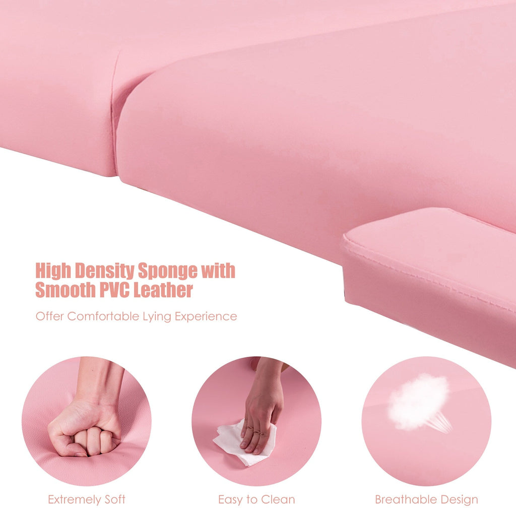 84''L Portable Massage Table Adjustable Facial Spa Bed Tattoo w/ Carry