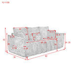 Black Teddy 3-seater Sofa with Back Pillows and Wood Frame