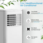 Bossin 8000BTU (Ashrae), 5000BTU（SACC) 3-in-1 Portable Air Conditioners with Remote Control,Quiet Room Portable AC Cooler - 880v