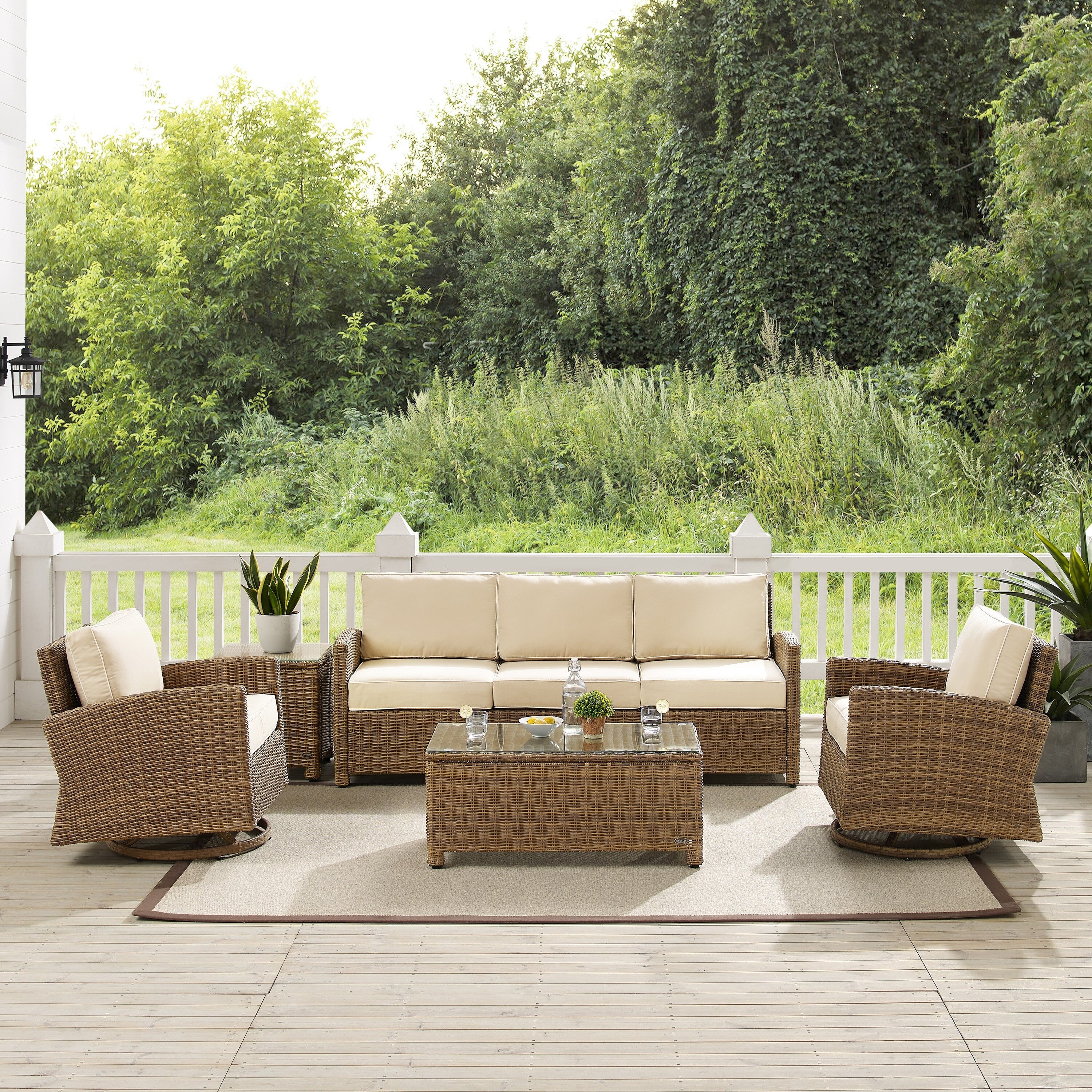 Crosley Bradenton 5Pc Swivel Rocker And Sofa Set