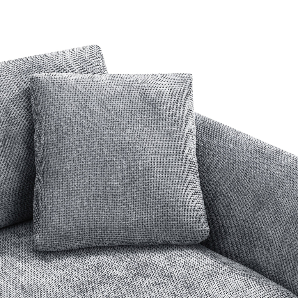 Cloud Sectional Sofa,L-Shaped Luxury Couch Set With 2 Free Pillows,4-Seat Chenille Indoor Furniture With Oversized Chaise
