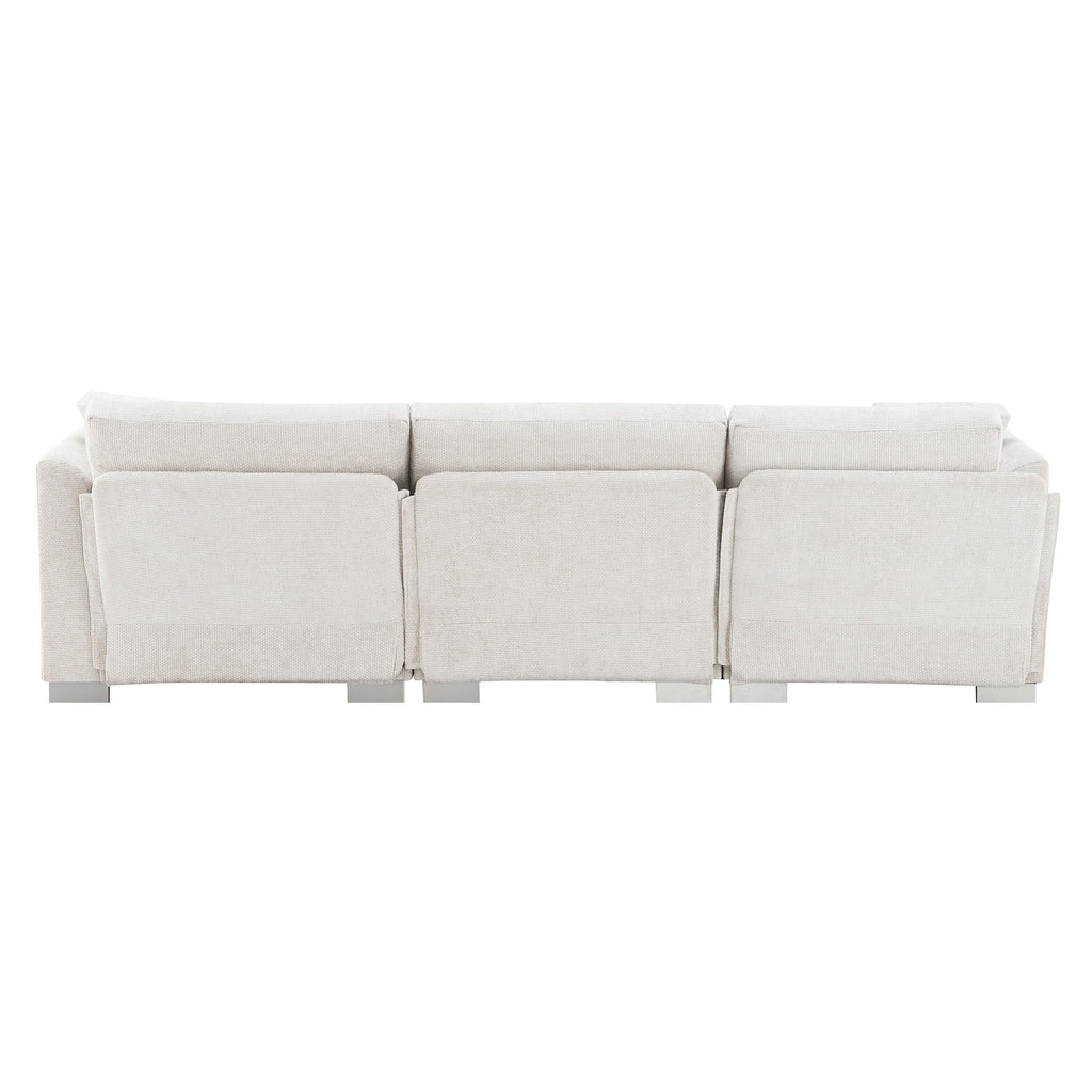Cloud Sectional Sofa,L-Shaped Luxury Couch Set With 2 Free Pillows,4-Seat Chenille Indoor Furniture With Oversized Chaise