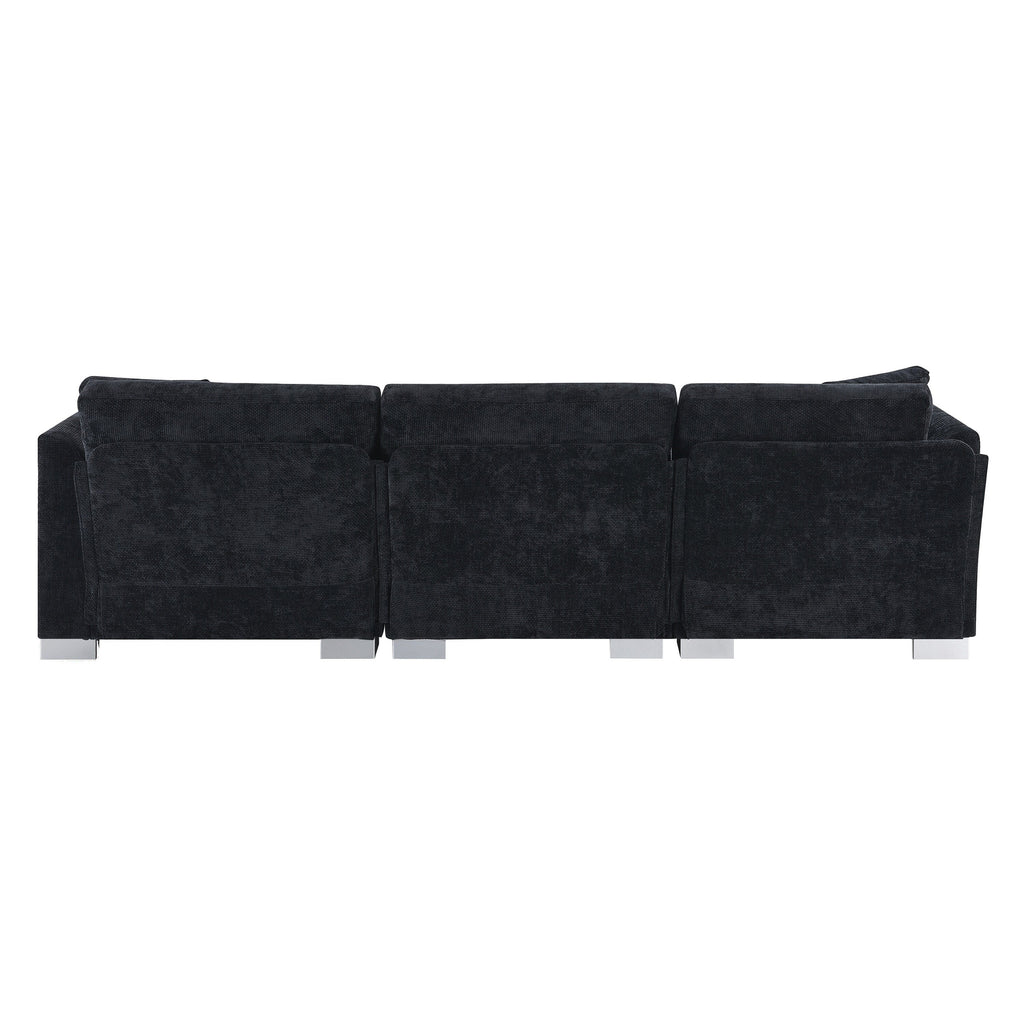 Cloud Sectional Sofa,L-Shaped Luxury Couch Set With 2 Free Pillows,4-Seat Chenille Indoor Furniture With Oversized Chaise