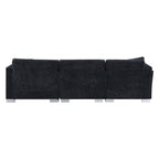 Cloud Sectional Sofa,L-Shaped Luxury Couch Set With 2 Free Pillows,4-Seat Chenille Indoor Furniture With Oversized Chaise
