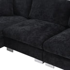 Cloud Sectional Sofa,L-Shaped Luxury Couch Set With 2 Free Pillows,4-Seat Chenille Indoor Furniture With Oversized Chaise