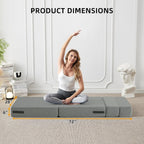 Convertible Folding Sofa Bed - Modern Linen Sleeper Chair with Pillow & Foldable Mattress for Living Room/Dorm/Guest