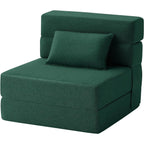 Convertible Folding Sofa Bed - Modern Linen Sleeper Chair with Pillow & Foldable Mattress for Living Room/Dorm/Guest