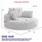 Corduroy Chenille Foam Single Swivel Chair