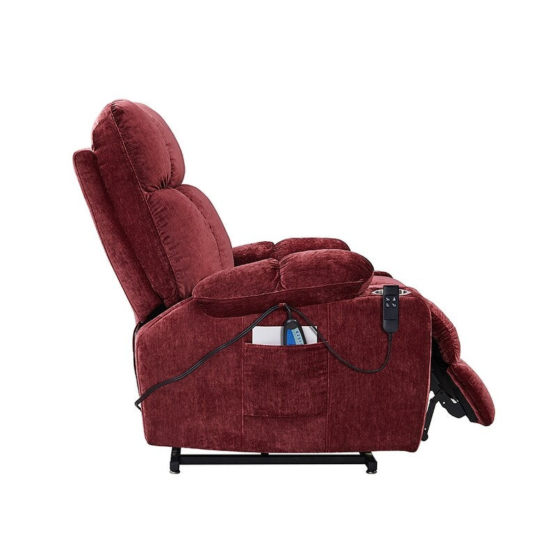Dual OKIN Motor Lift Recliner for Seniors with Heating, Massage, 180¡ã Lay Flat, and Adjustable Backrest/Footrest