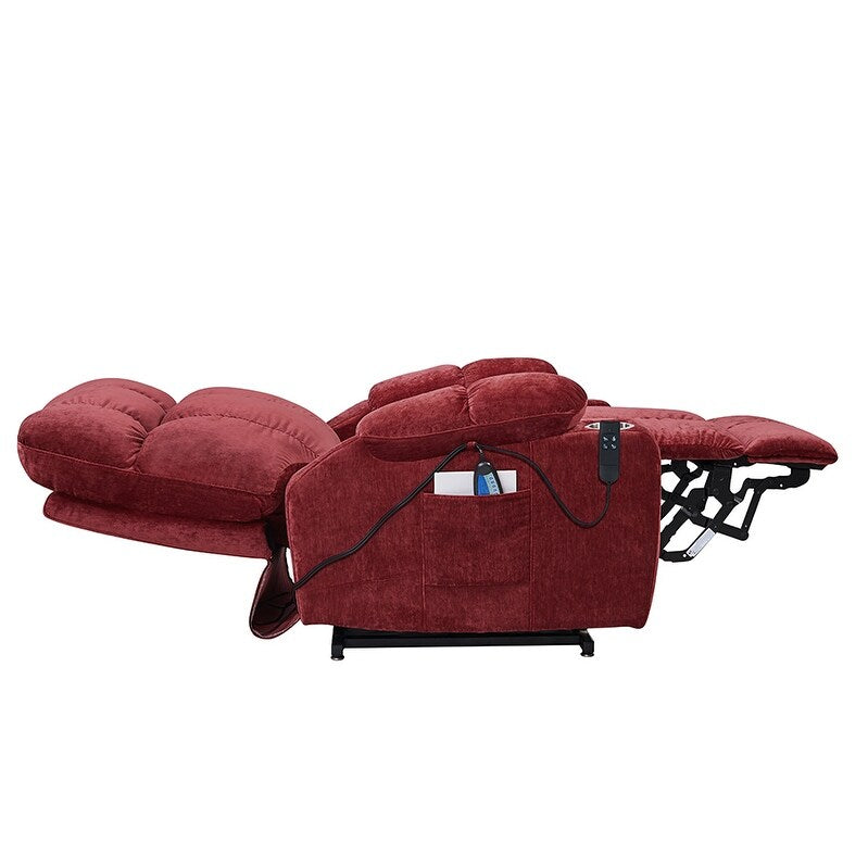 Dual OKIN Motor Lift Recliner for Seniors with Heating, Massage, 180¡ã Lay Flat, and Adjustable Backrest/Footrest