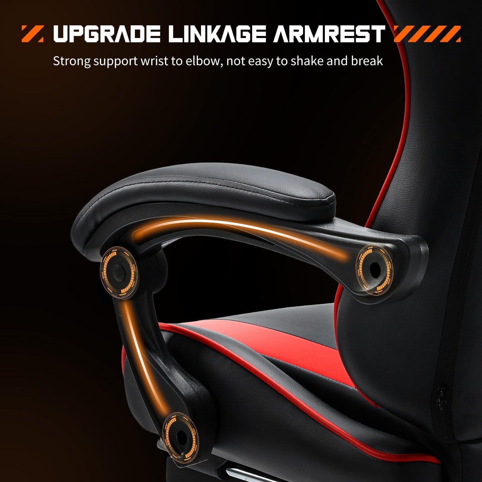 Ergonomic PU Leather 360¡ã Swivel Gaming Recliner with Footrest, Headrest, Lumbar Support, Adjustable Height