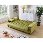 Fabric Upholstered Channel Back Living Room Convertible Sofabed