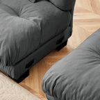 Free Combination Modular Chenille 4-Seater Sectional Sofa with 2 Ottomans and Pillow for Living Room