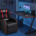 Gymax Massage Gaming Recliner Chair PU Leather Single Recliner Sofa