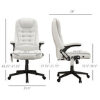 HOMCOM High Back Vibration Massage Office Chair with 6 Vibration Points, Beige