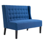 HOMCOM Linen Fabric Upholstery Double Sofa Tufted Loveseat Armless Couch Living Room Furniture with Wood Legs - 28.75*43.25*36.5