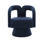 HOMEFUN Boucle Upholstered 360 Degree Swivel Cuddle Barrel Accent Chairs