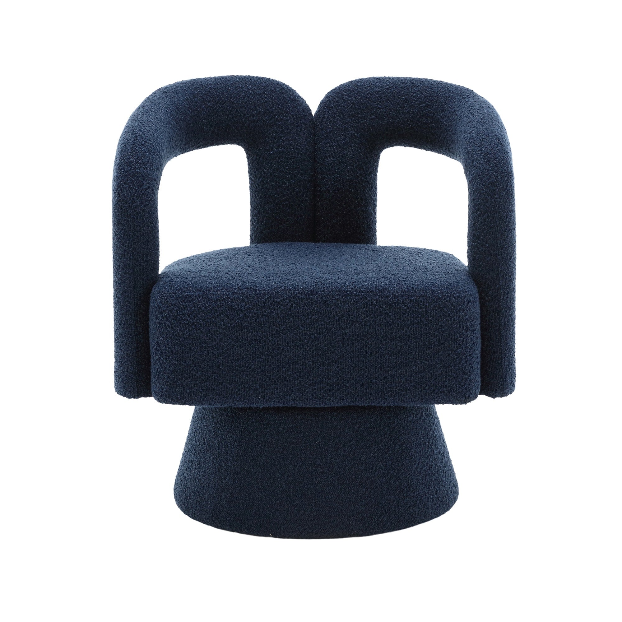 HOMEFUN Boucle Upholstered 360 Degree Swivel Cuddle Barrel Accent Chairs