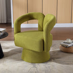 HOMEFUN Boucle Upholstered 360 Degree Swivel Cuddle Barrel Accent Chairs