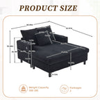 HOMEFUN Corduroy Upholstered Oversized RGB LED Light Recliner Sofa Bed with Cup Holder,USB&3 Pillows