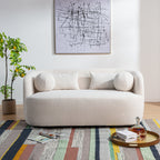 KINWELL Boucle Upholstered 2-Seats Loveseat with Pillows