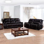 Leather Manual Recliner Sofa Collection for Living Room Leather Reclining Furniture for Home Office Living Room