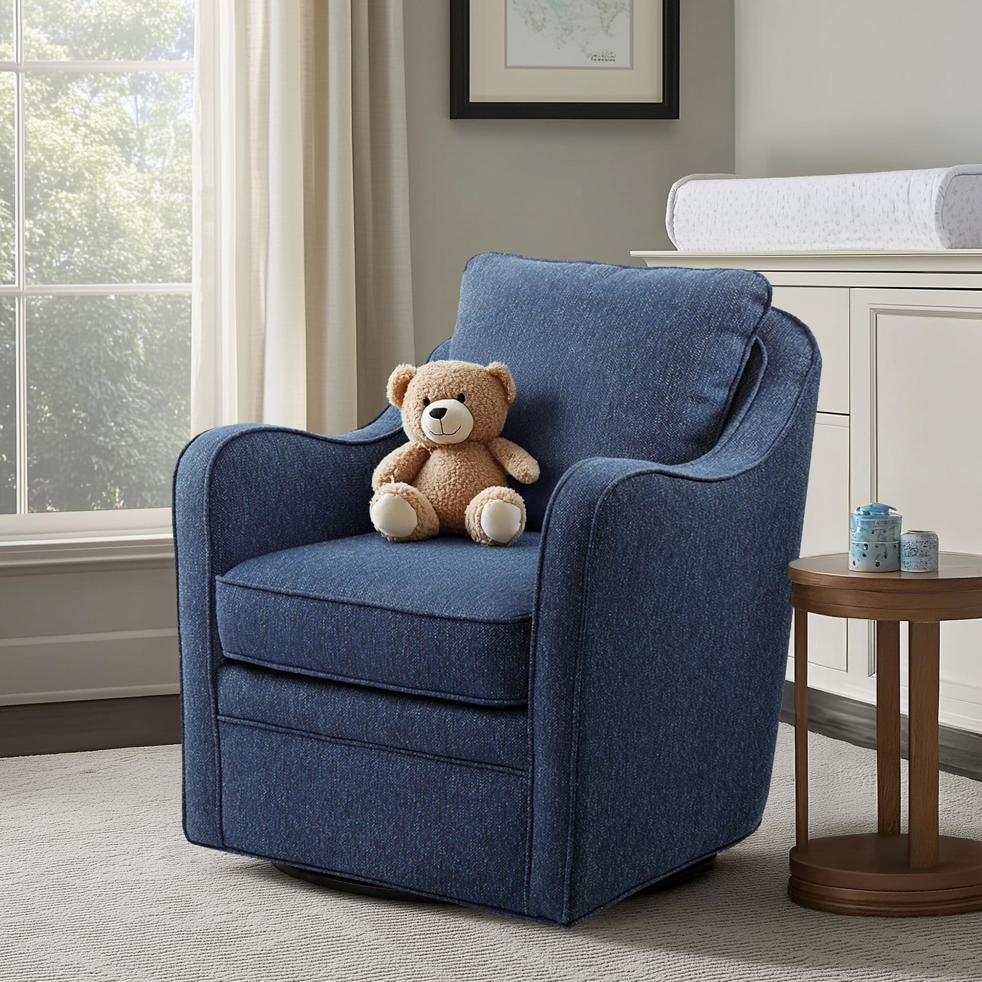 Madison Park Betty Upholstered Swivel Curved Armchair