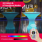 Mixoy Changing Colors LED Cocktail Table,Rechargeable Light Up Wine Table Cordless Pub Table,Home Patio Pool Ambiance Furniture