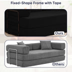 Mixoy Convertible Pull Out Sleeper Sofa Bed with Movable armrest,Folding Mattress Couch,Removable Washable Floor Sofa Bed