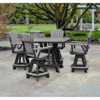 OS Home and Office Five Piece Square Counter Height Dining Set in Light Gray on a Black Base