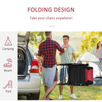 Outsunny Folding Rocking Chair Set with Padded Seat and Back, Pillow