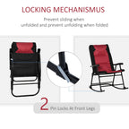 Outsunny Folding Rocking Chair Set with Padded Seat and Back, Pillow