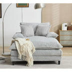 Oversized Chaise Lounge Fluffy Corduroy Sofa Bed Adjustable