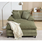 Oversized Chaise Lounge Fluffy Corduroy Sofa Bed Adjustable