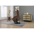 Oversized PU Leather Power Lift Recliner with Massage, Lumbar Heating, Cup Holder, 180¡ã Flat Lay