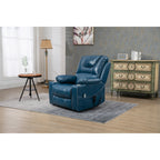 Oversized PU Leather Power Lift Recliner with Massage, Lumbar Heating, Cup Holder, 180¡ã Flat Lay