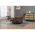 Oversized PU Leather Power Lift Recliner with Massage, Lumbar Heating, Cup Holder, 180¡ã Flat Lay