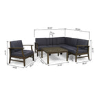 Perla Outdoor 7-piece Acacia Wood Sofa Set with Cushion by Christopher Knight Home