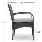 Peterson Outdoor 3-piece Wicker Bistro Set with Cushions by Christopher Knight Home