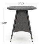 Peterson Outdoor 3-piece Wicker Bistro Set with Cushions by Christopher Knight Home