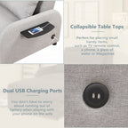 Pull Out Sofa Sleeper 3 in 1 with 2 Wing Table