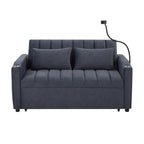 Roomfitters Convertible Loveseat Sofa Bed with USB Ports, Side Pockets, Cup Holders, and Swivel Phone Holder for Living Room